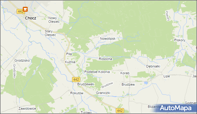 mapa Rosocha gmina Blizanów, Rosocha gmina Blizanów na mapie Targeo