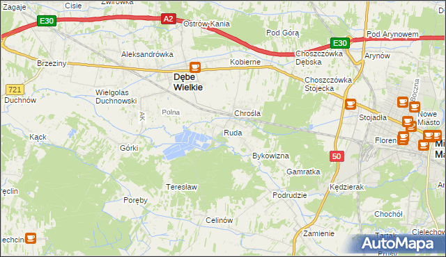 mapa Ruda gmina Dębe Wielkie, Ruda gmina Dębe Wielkie na mapie Targeo