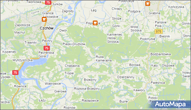 mapa Ruda Kameralna, Ruda Kameralna na mapie Targeo