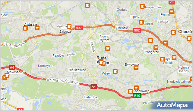 mapa Rudy Śląskiej, Ruda Śląska na mapie Targeo