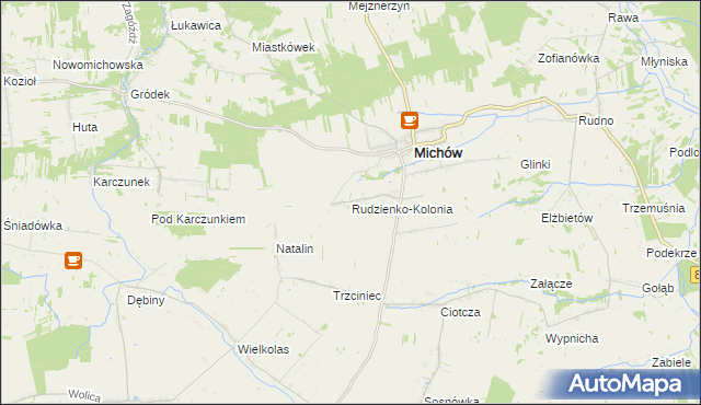 mapa Rudzienko-Kolonia, Rudzienko-Kolonia na mapie Targeo