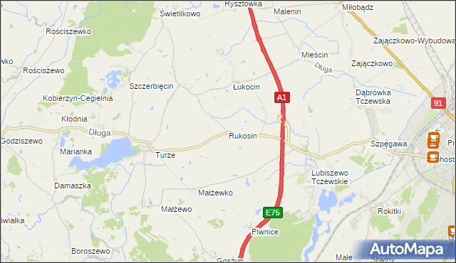 mapa Rukosin, Rukosin na mapie Targeo
