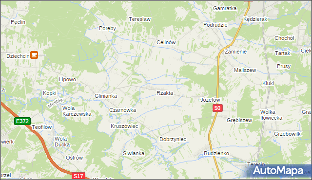 mapa Rzakta, Rzakta na mapie Targeo