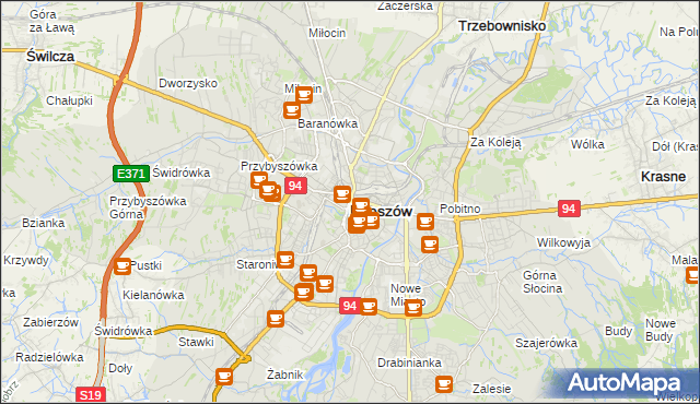 mapa Rzeszów, Rzeszów na mapie Targeo