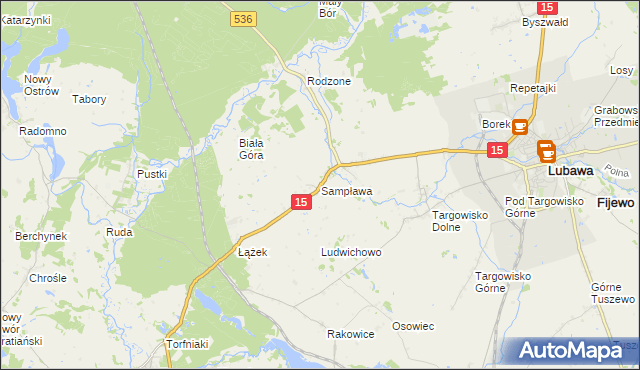 mapa Sampława, Sampława na mapie Targeo