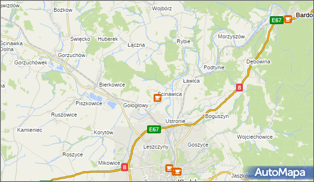 mapa Ścinawica, Ścinawica na mapie Targeo