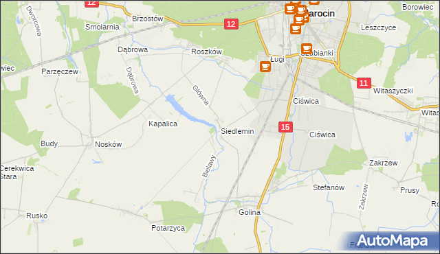 mapa Siedlemin, Siedlemin na mapie Targeo