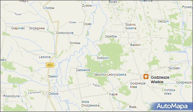 mapa Sobocin, Sobocin na mapie Targeo