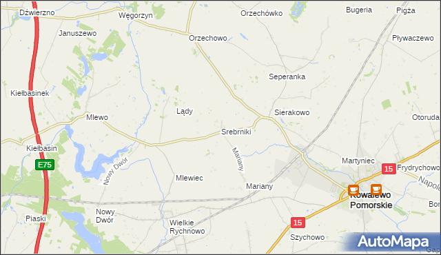 mapa Srebrniki, Srebrniki na mapie Targeo