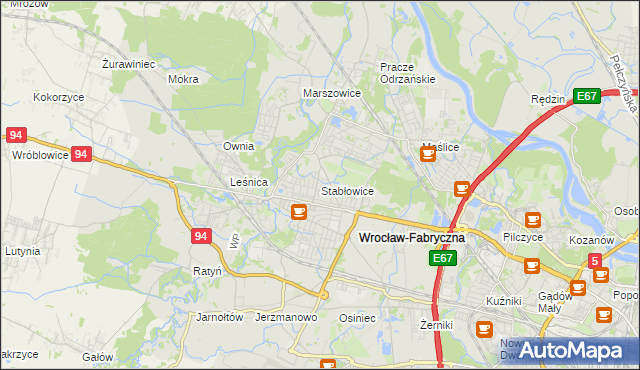 mapa Stabłowice, Stabłowice na mapie Targeo