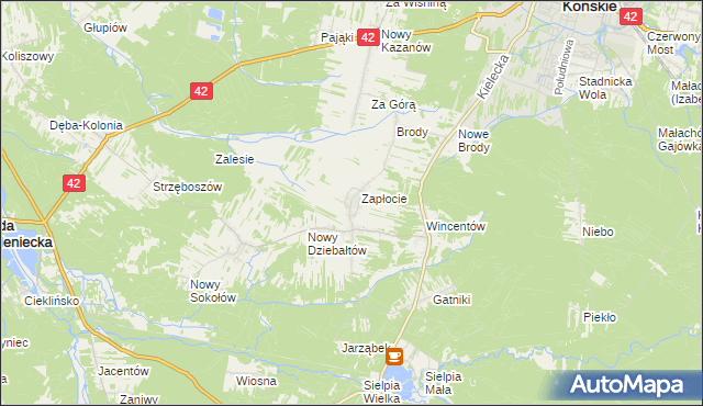 mapa Stary Dziebałtów, Stary Dziebałtów na mapie Targeo