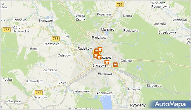 mapa Staszów, Staszów na mapie Targeo