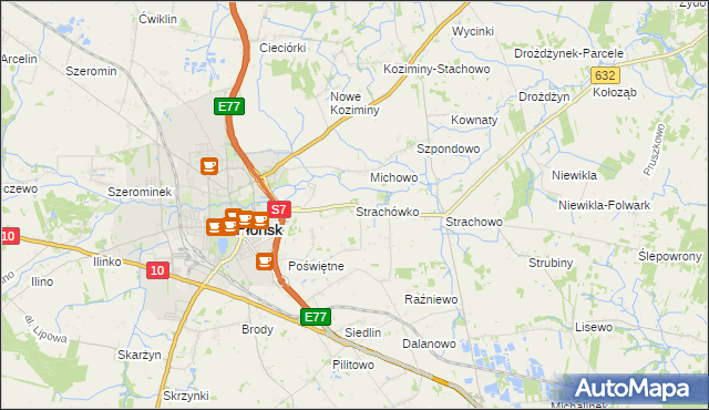 mapa Strachówko, Strachówko na mapie Targeo