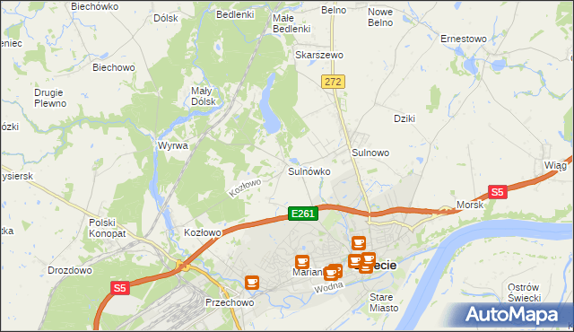 mapa Sulnówko, Sulnówko na mapie Targeo