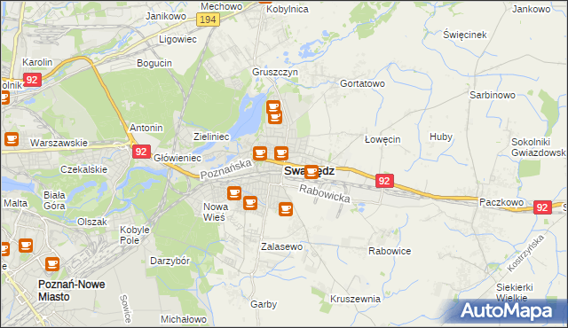 mapa Swarzędz, Swarzędz na mapie Targeo