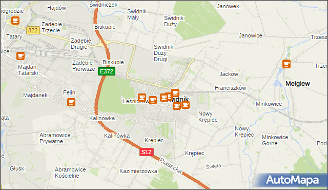 mapa Świdnika, Świdnik na mapie Targeo