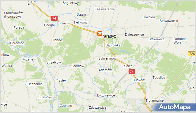 mapa Sylwerynów, Sylwerynów na mapie Targeo