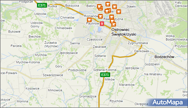 mapa Szewna, Szewna na mapie Targeo