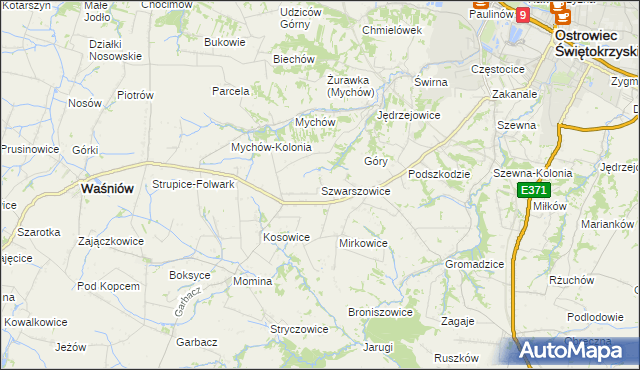 mapa Szwarszowice, Szwarszowice na mapie Targeo