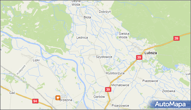 mapa Szydłowice, Szydłowice na mapie Targeo