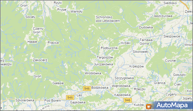 mapa Targoszów, Targoszów na mapie Targeo