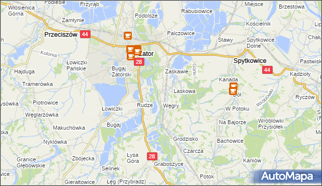 mapa Trzebieńczyce, Trzebieńczyce na mapie Targeo