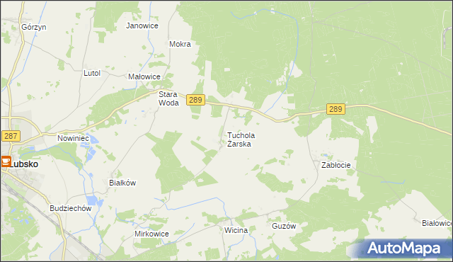 mapa Tuchola Żarska, Tuchola Żarska na mapie Targeo