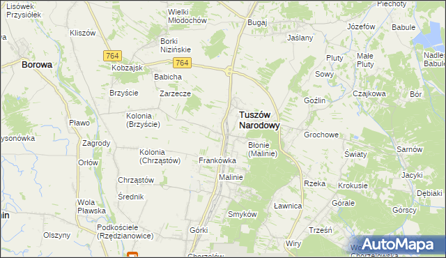 mapa Tuszów Mały, Tuszów Mały na mapie Targeo