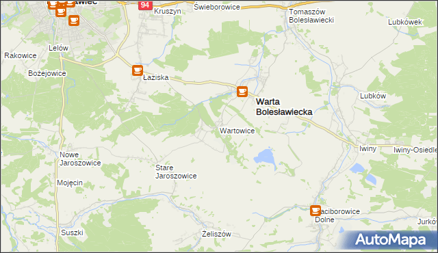 mapa Wartowice, Wartowice na mapie Targeo