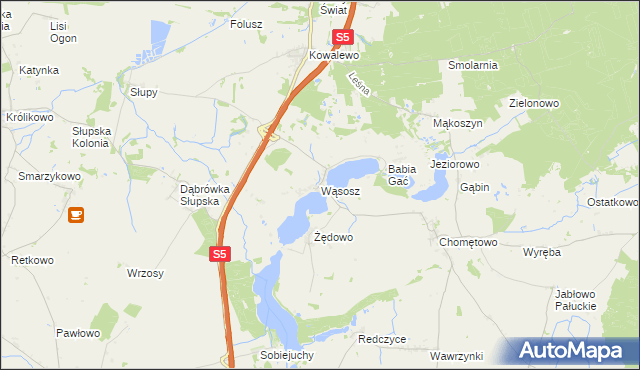 mapa Wąsosz gmina Szubin, Wąsosz gmina Szubin na mapie Targeo