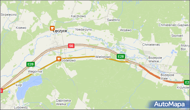 mapa Wielistowo, Wielistowo na mapie Targeo