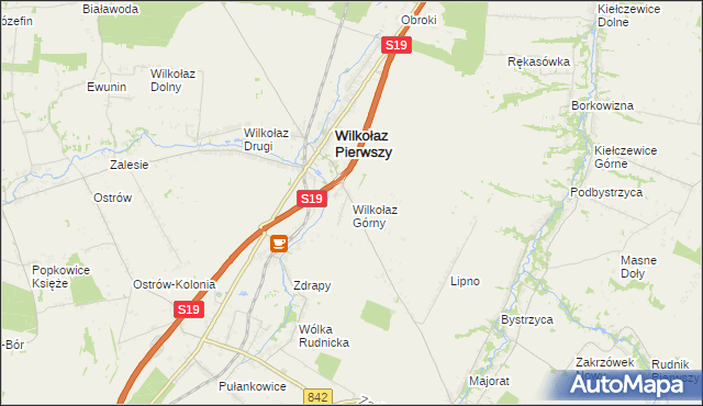 mapa Wilkołaz Górny, Wilkołaz Górny na mapie Targeo
