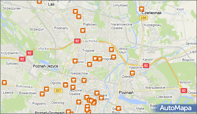 mapa Winogrady, Winogrady na mapie Targeo