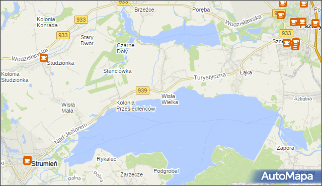 mapa Wisła Wielka, Wisła Wielka na mapie Targeo