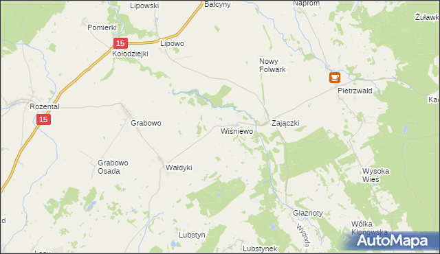 mapa Wiśniewo gmina Lubawa, Wiśniewo gmina Lubawa na mapie Targeo