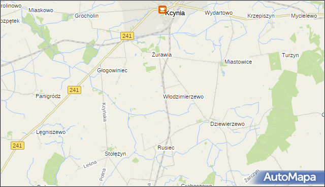 mapa Włodzimierzewo, Włodzimierzewo na mapie Targeo