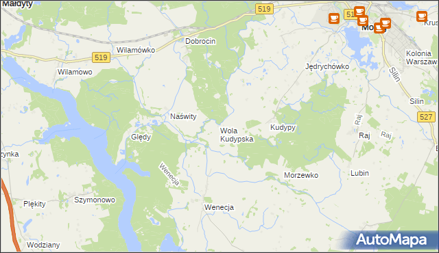 mapa Wola Kudypska, Wola Kudypska na mapie Targeo