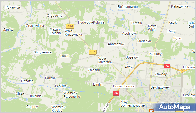 mapa Wola Mikorska, Wola Mikorska na mapie Targeo