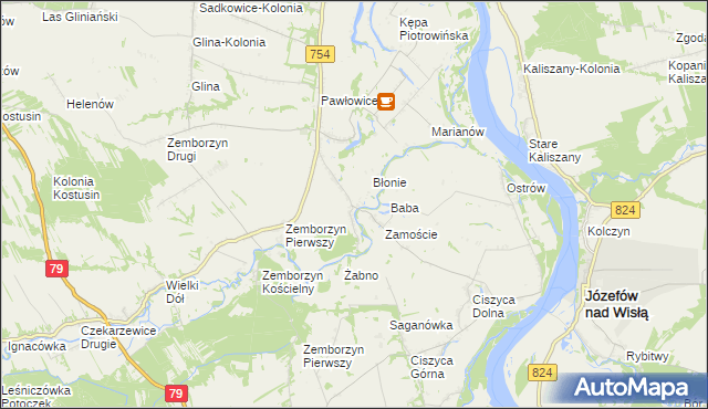 mapa Wola Pawłowska gmina Solec nad Wisłą, Wola Pawłowska gmina Solec nad Wisłą na mapie Targeo