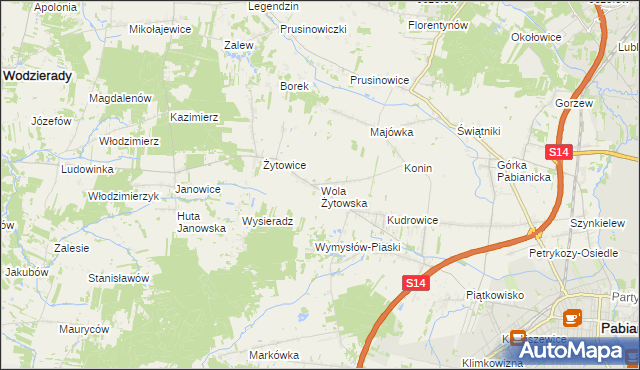 mapa Wola Żytowska, Wola Żytowska na mapie Targeo