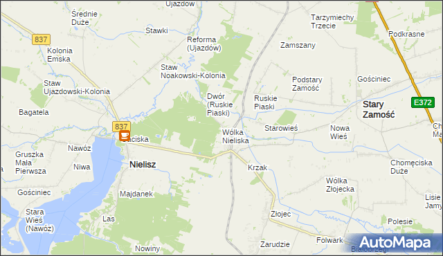 mapa Wólka Nieliska, Wólka Nieliska na mapie Targeo