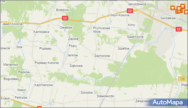 mapa Zachorzów, Zachorzów na mapie Targeo
