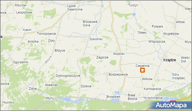 mapa Zagórze gmina Niegowa, Zagórze gmina Niegowa na mapie Targeo