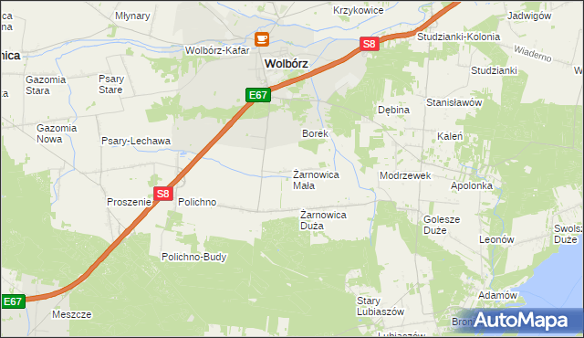 mapa Żarnowica Mała, Żarnowica Mała na mapie Targeo