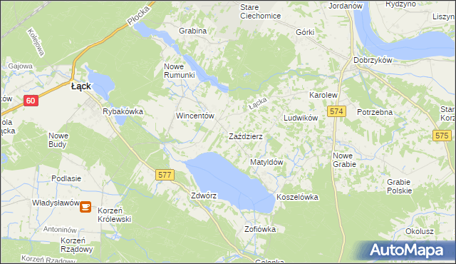 mapa Zaździerz, Zaździerz na mapie Targeo