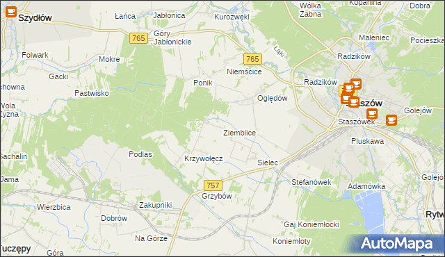 mapa Ziemblice, Ziemblice na mapie Targeo