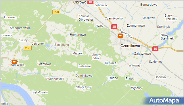 mapa Zimny Zdrój, Zimny Zdrój na mapie Targeo