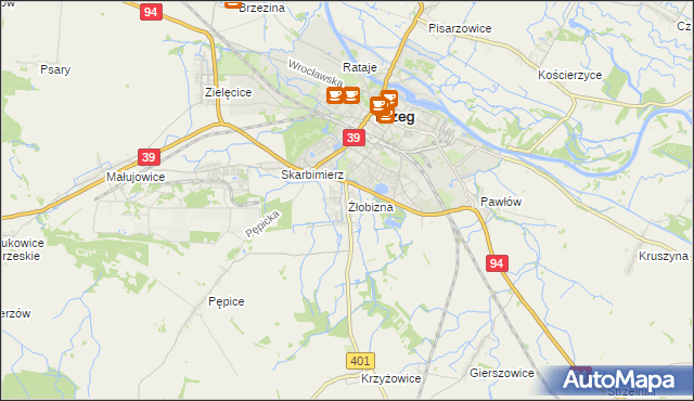 mapa Żłobizna, Żłobizna na mapie Targeo