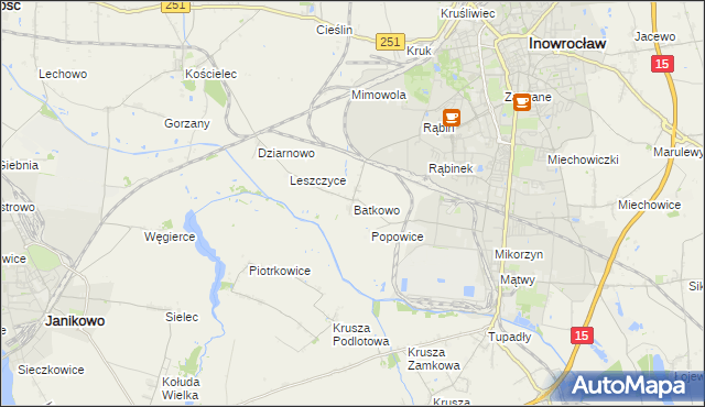 mapa Batkowo, Batkowo na mapie Targeo