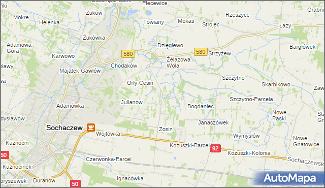 mapa Feliksów gmina Sochaczew, Feliksów gmina Sochaczew na mapie Targeo